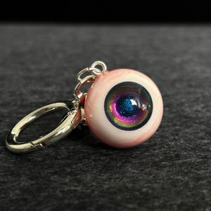 Handmade Galaxy Eye Keychain: Cosmic Resin Art Keyring