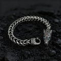 Viking Wolf Bracelet for Men, Gothic Stainless Steel Fenrir Bangle, Norse Animal Head Chain product logo