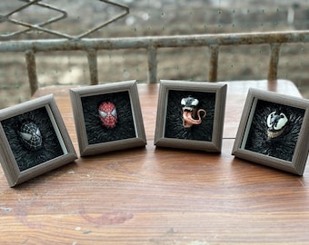 Handmålad Venom-ram i harts: Unik fanart-dekor (12 cm)