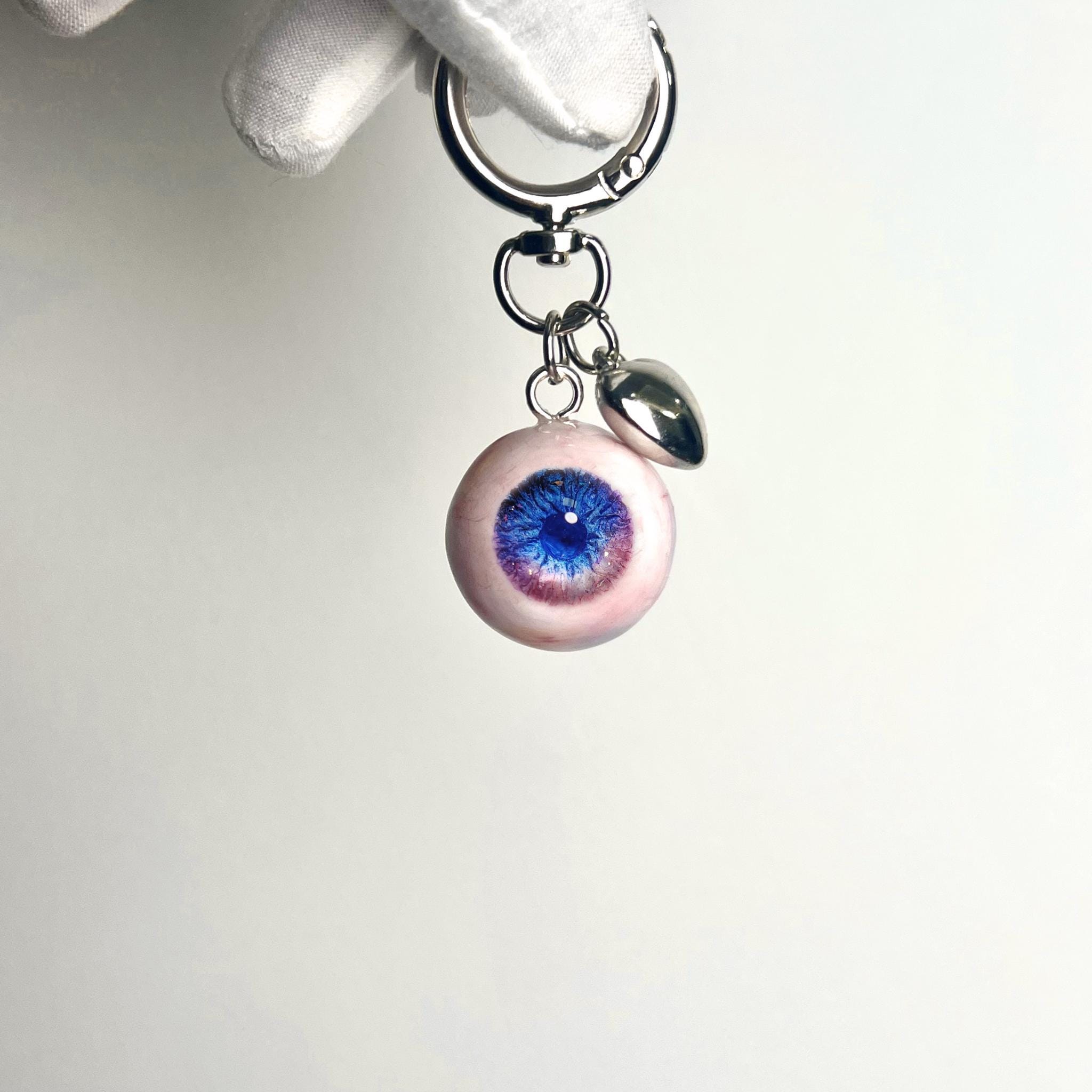 Gothic Eyeball Keychain, Creepy Horror Resin Eye Key Ring
