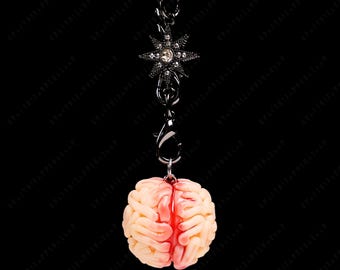 Realistic Bloody Brain Keychain: Handmade Horror Goth Accessory