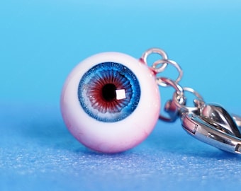 Llavero de ojo de fuego y hielo: amuleto de resina para cosplay gótico