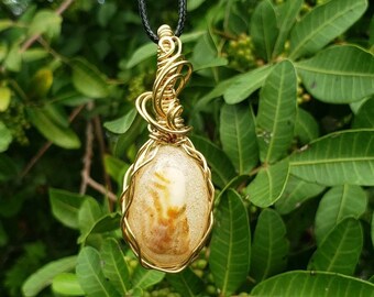 Wire wrapped seashell pendant