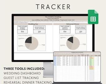 Wedding Guest List Tracker | Google Sheets RSVP Dashboard (Instant Download)