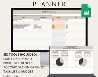 Bachelorette Party Planner Google Sheets – Budget, Guest List & Itinerary