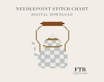 Grauer Teekessel (mehrere Versionen) - Digitale Nadelspitzen-Stickmuster - PDF Download
