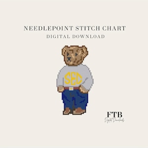 Ours en peluche inspiré de la SEC (plusieurs versions) - Tableau de broderie numérique - Téléchargement PDF image 1