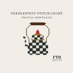 Tea Kettle (Multiple Versions) - Digital Needlepoint Chart - PDF Download