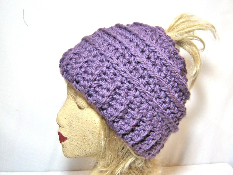 Womens Messy Beanie Messy Bun Hat Womens Accessories image 2