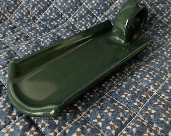 Vintage Forest Studio Art Pottery Butter Dish Rectangular  with Handle