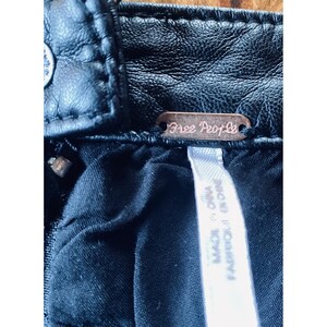 Vintage Clothing | Free People | Black Vegan Leather | Mini Skirt | Zipper Detail | Women | Y2K image 2