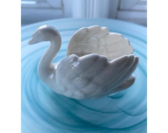 Goebel Swan Ceramic Trinket Dish | Ring Holder |Germany | White | Bird Lover Gift | Small Decor