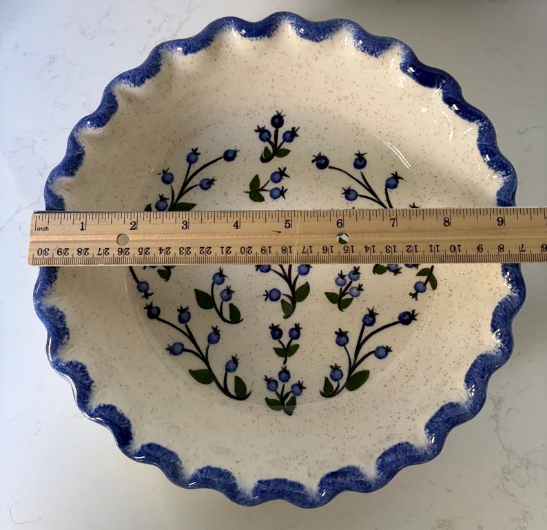Handpainted Blueberry Pie Plate | Vintage Pottery Baking Dish ...