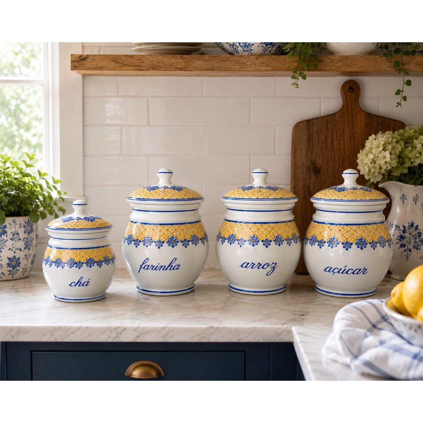 Blue Vintage Flour Canister - Etsy
