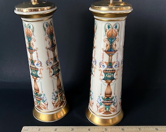 Vintage Lenox Lido Porcelain Spice Grinder  Salt Shaker Mill Gold Accents Ornate Design