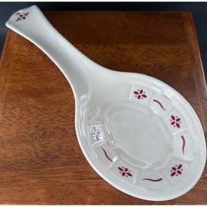 Spoon Rest | Longaberger | Ivory | Heritage Pottery | Made in USA |Woven Traditions