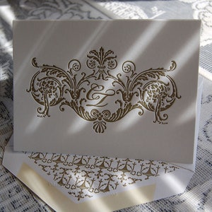 Letterpress Note Cards Sample, Note Card, Art Deco Note Card, Custom Thank You Cards, Custom Stationery, Letterpress Thank You Cards, Deco