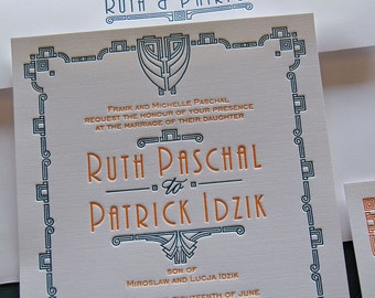 Letterpress Wedding Invitation Sample, Art Deco Wedding Invitation, Deco Wedding Invitation, Wedding Invitations, Wedding Invitation, Gatsby