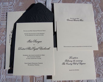 Letterpress Wedding Invitation DEPOSIT, Wedding Invitation, Wedding Invitations, Wedding Invitation Suite, Elegant Wedding Invitation