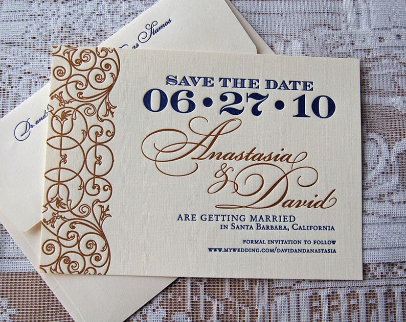 Save the Date cards Vintage Save the Date card Classic Save the Date card Save the Date card Letterpress Save the Date sample