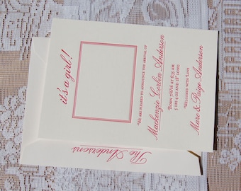 Letterpress Baby Announcement DEPOSIT, Letterpress Baby Card, Letterpress Baby Birth, DIY Baby card, Baby Announcement, Baby, Newborn