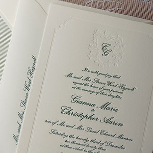 Letterpress Invitation, Wedding Invitation, Traditional Wedding Invitation, Invitation Suite, Wedding Invitations, Custom Invitation, Script