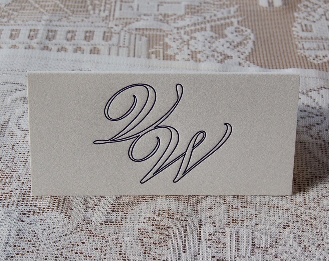 Letterpress Place Card Sample, Custom Letterpress Place Cards, Table