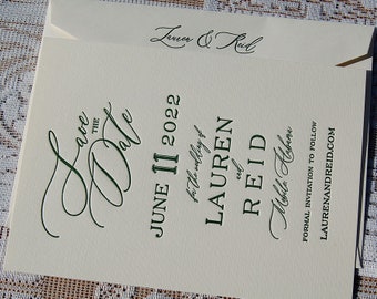 Letterpress Save the Date sample, Save the Date card, Clssic Save the Date card, Modern Save the Date card, Save the Date cards