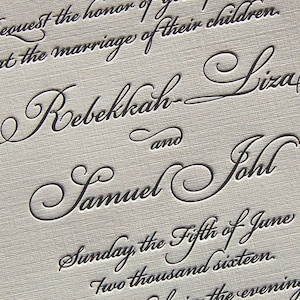Letterpress Wedding Invitation DEPOSIT, Wedding invitation, Classic Wedding invitation, Wedding invitations, Classic Wedding invitation