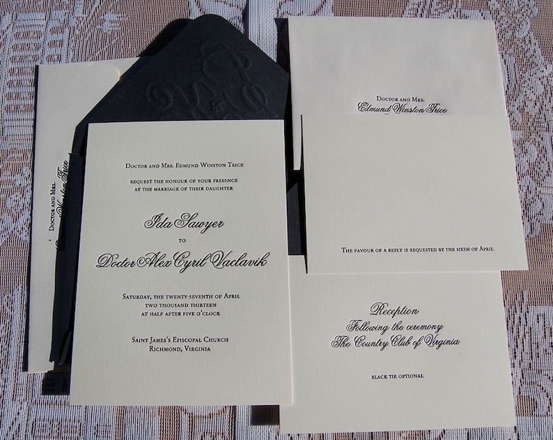 Letterpress Wedding Invitation Sample, Wedding Invitation, Wedding Invitations, Wedding Invitation Suite, Wedding Invitation, Elegant Invite image 5
