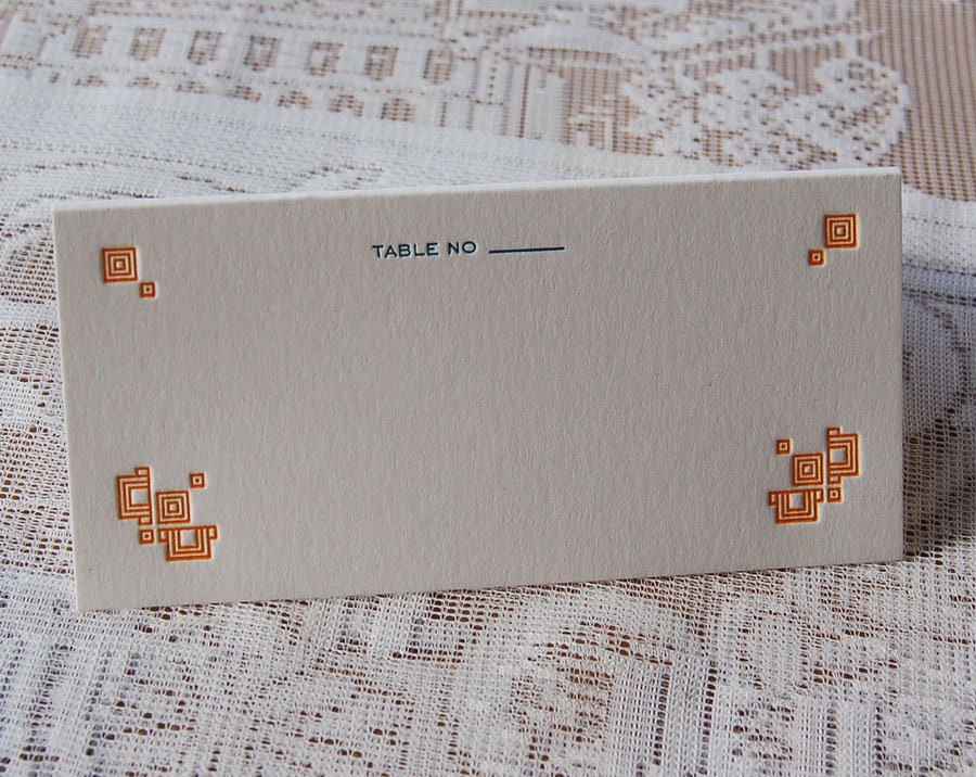 Letterpress Place Card Custom Letterpress Place Cards Table Etsy