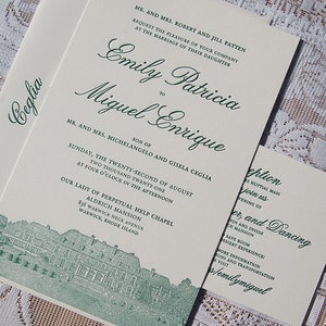 Letterpress Wedding Invitation DEPOSIT, Wedding Invitation, Classic Wedding Invitation, Wedding Invitations, Custom Modern Invitation