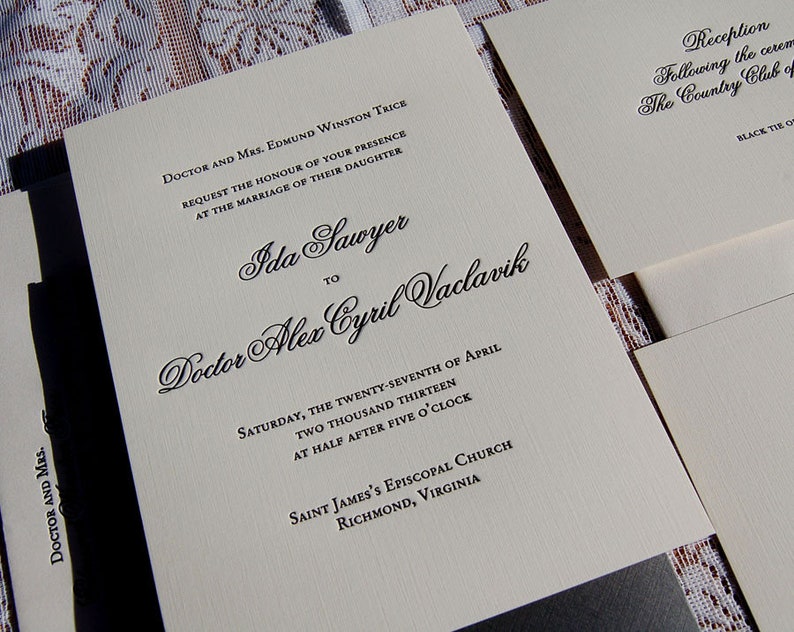 Letterpress Wedding Invitation Sample, Wedding Invitation, Wedding Invitations, Wedding Invitation Suite, Wedding Invitation, Elegant Invite image 3