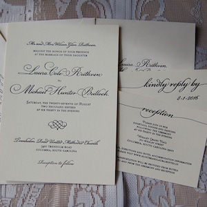 Letterpress Wedding Invitation DEPOSIT, Wedding Invitation, Traditional Wedding Invitation, Invitation Suite, Custom Wedding Invitation