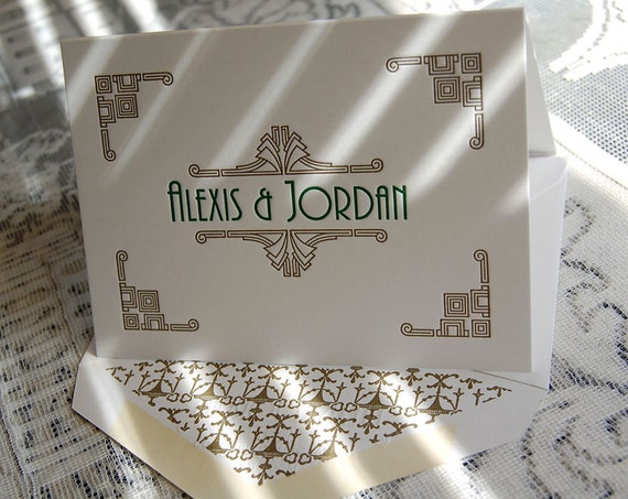 Art Deco Letters Note Card Art Deco Letters Note Card