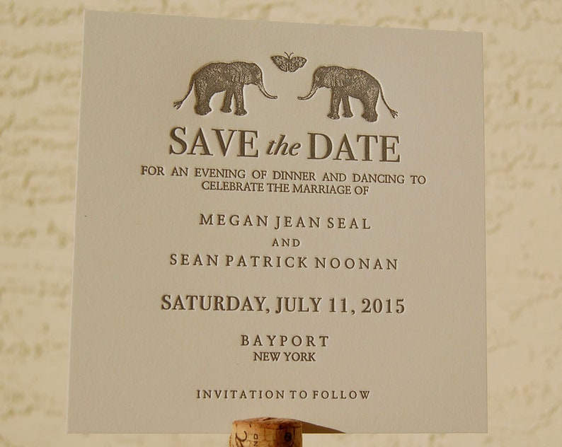 Letterpress Save the Date Card Sample, Save the Date Card, Custom Save the Date Card, Art Deco Save the Date, Save the Date and Envelope image 7