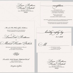 Letterpress Wedding Invitation Sample, Wedding Invitation, Traditional ...