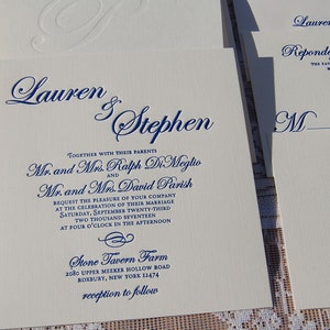 Letterpress Wedding Invitation Sample, Wedding Invitation, Traditional Wedding Invitation, Wedding invitations, Modern Wedding Invitation