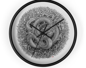Wood Dragon Dominance Wall Clock | Original Art by Kerby Rosanes