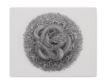 Wood Dragon Dominance Matte Canvas | Original Art by Kerby Rosanes