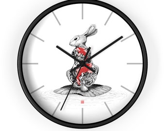 Water Rabbit Wall Clock | Original Art by Kerby Rosanes