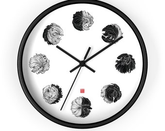 Moon Phases Wall Clock | Original Art by Kerby Rosanes