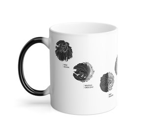 Moon Phases Morphing Mug 11oz | Original Art by Kerby Rosanes
