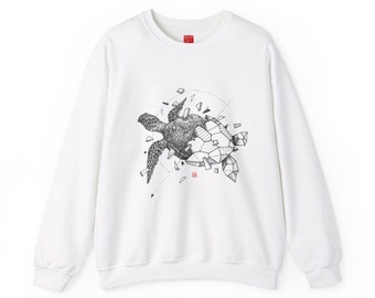 Geometric Beasts | Turtle Unisex Sweatshirt | Original Art by Kerby Rosanes