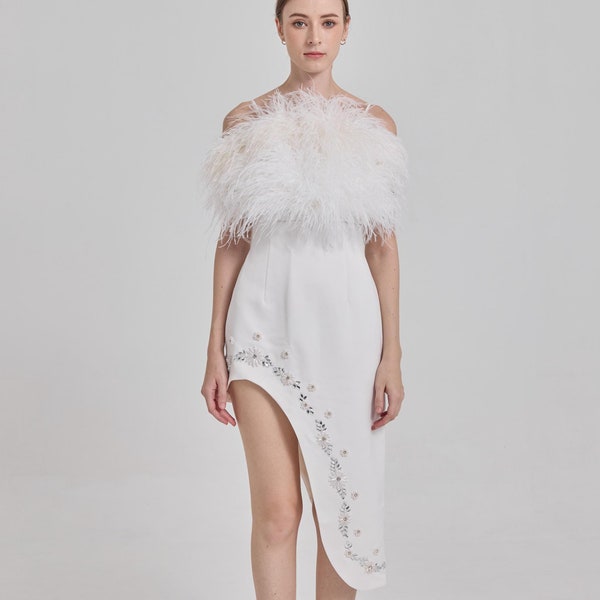 White Feather Dress - Etsy