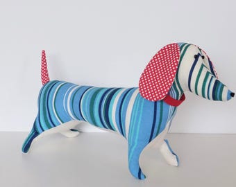 Sausage dog, natural baby toys, cute gift, soft dachshund toy.