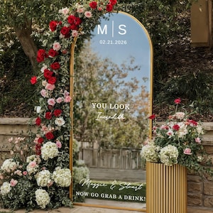 Hochzeitsspiegel Aufkleber,Benutzerdefinierte Hochzeitsspiegel Vinyl Aufkleber,Hochzeitsspiegel Schild,Benutzerdefinierte Namen - Für Spiegel, Acryl, Karton