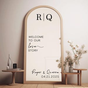Custom Wedding Welcome to Wedding of Mirror Vinyl, Wedding Mirror Decal, We&#39;re So Glad You&#39;re Here Mirror Decal
