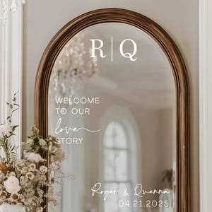 Welcome Wedding Mirror Decal - Personalised Mirror Sign Decal - Find Your Seat Wedding Sign - Custom Wedding Sign Vinyl Sticker