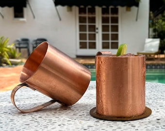 Geschenkset] Koperen Moskou Muilezel Mokken 18oz Set van 8 Plated